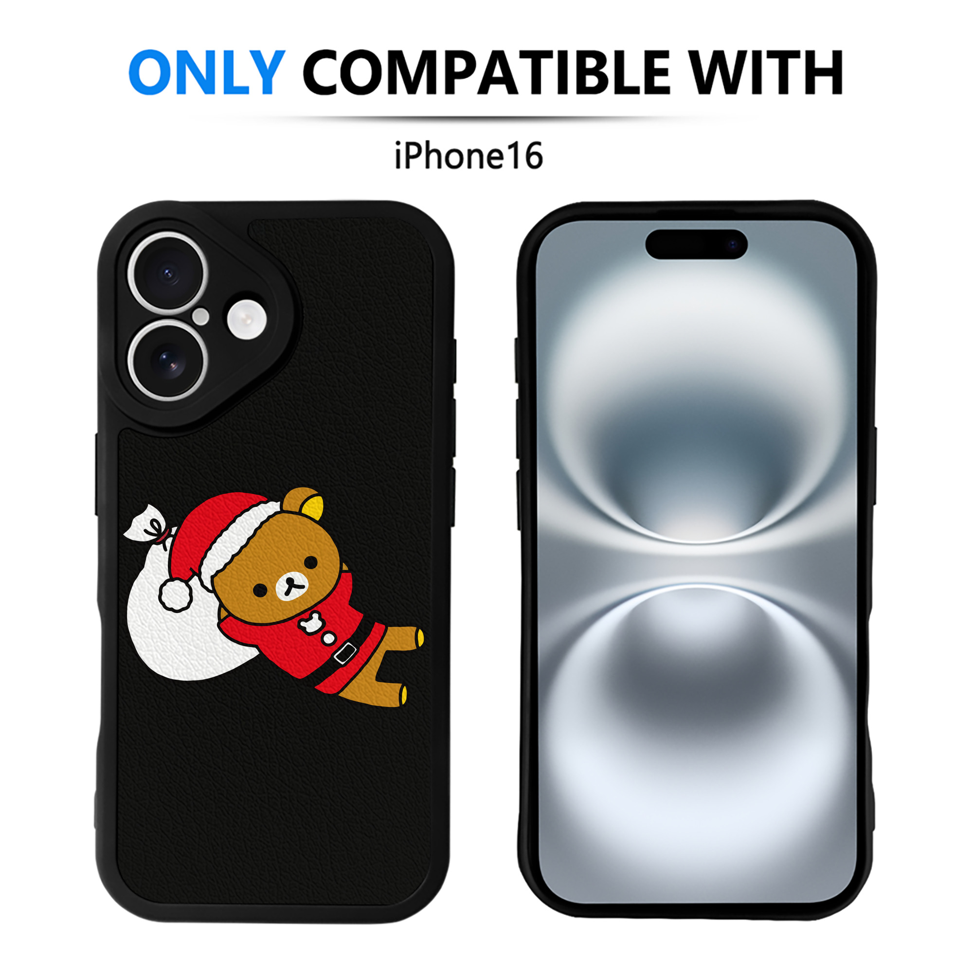 （画像用） リラックマ リラックマ キイロイトリ Rilakkuma Korilakkuma Kiiroitori 【iPhone 16シリーズ対応】シリコンスマホケース（レザー調） 材質：シリコン